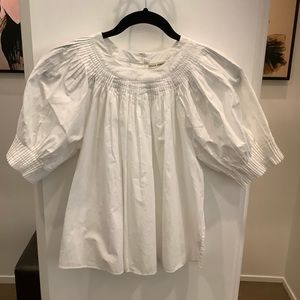 Ulla Johnson Cotton Puff Sleeve Blouse White